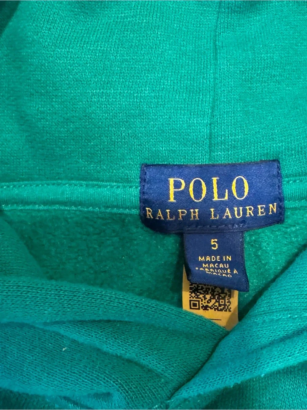 Boys Polo by Ralph Lauren Green Polo 92 Ski Fleece lined Hoodie w/Side Pockets